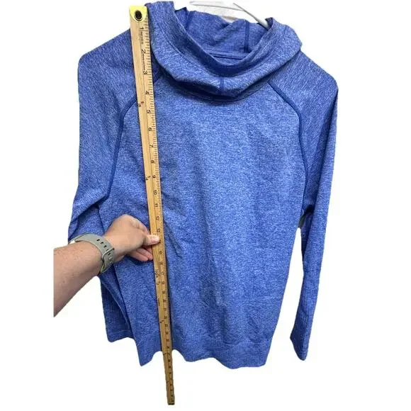 The North Face Womens Hoodie Size Large Go Seamless Pullover Heathered Blue - Picture 5 of 7